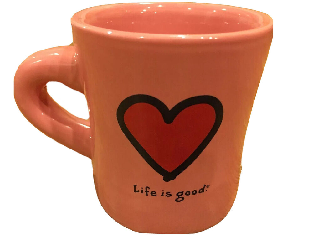 LIFE IS GOOD Mug Red Heart Pink “Do What You Like. Like What You Do" Valentine's
